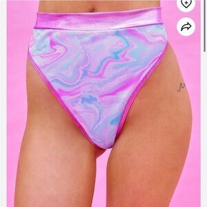 Rolita Couture x iHeartRaves Mesmeria Bootylicious Rave Bottoms Pink Tie Dye XXL